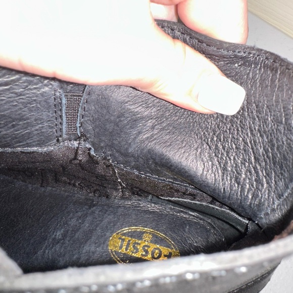 Fossil women’s Black Leather Ankle Booties with Buckle 8.5 punk western boho - Picture 12 of 14